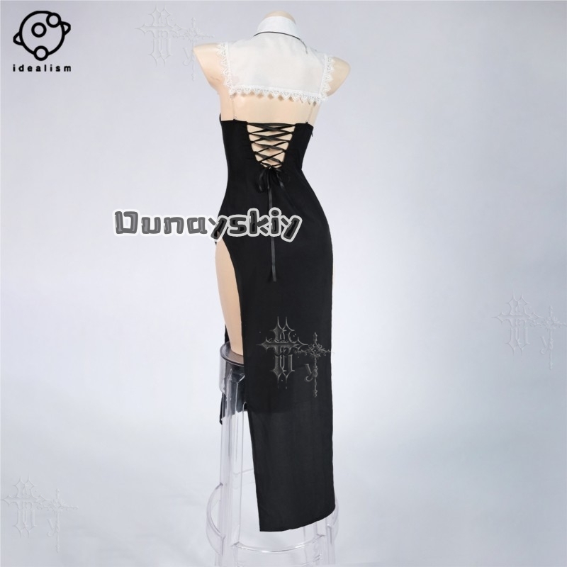 KS*06 زي راهبة أصلي أسود مع صد - مراجعة Anime Cosplay Outfits Female وسعره