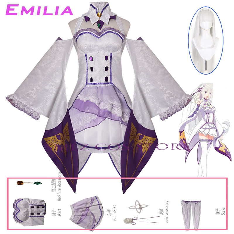 أزياء إميليا التنكرية من أنمي  - مراجعة Cosplay Anime Female Characters وسعره
