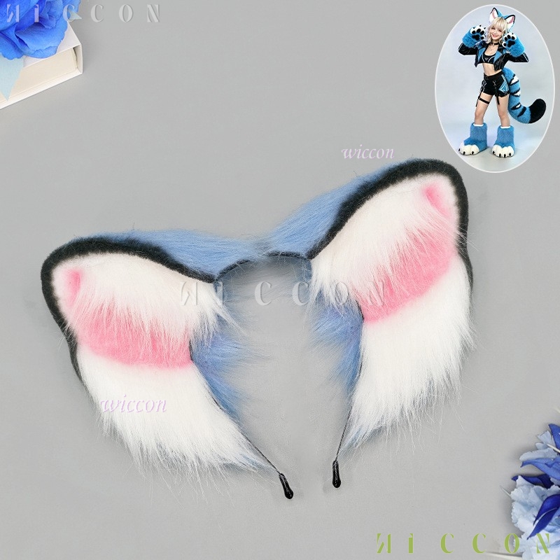 طقم أذن وذيل النمر الأزرق من د - مراجعة Anime Cosplay Dress For Women وسعره
