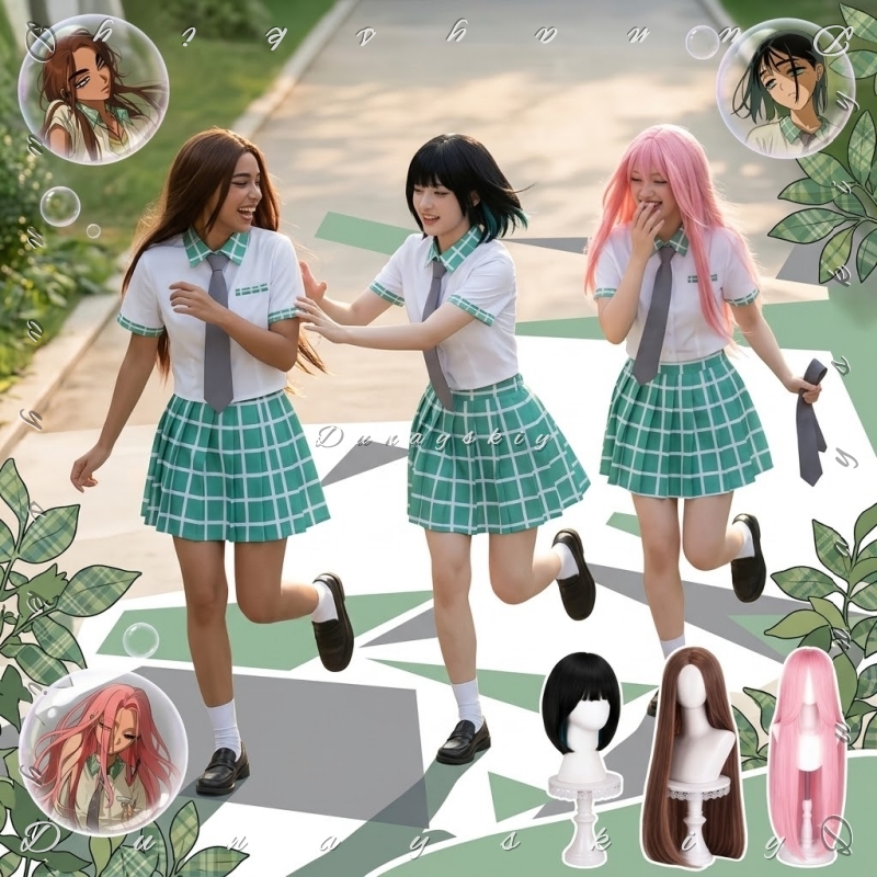 شعر مستعار هايونا، زي مدرسي بت - مراجعة Anime Cosplay Outfits Female وسعره