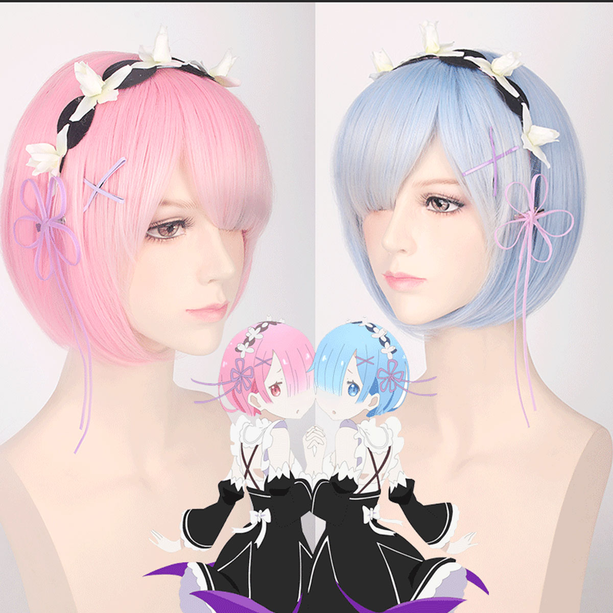 شعر مستعار للتنكر على طراز رام - مراجعة Cosplay Duo Anime وسعره