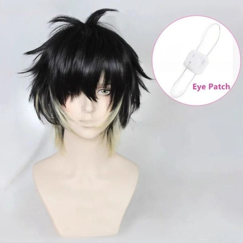 باروكة شعر صناعية قصيرة سوداء  - مراجعة Cosplay Anime Black Hair وسعره