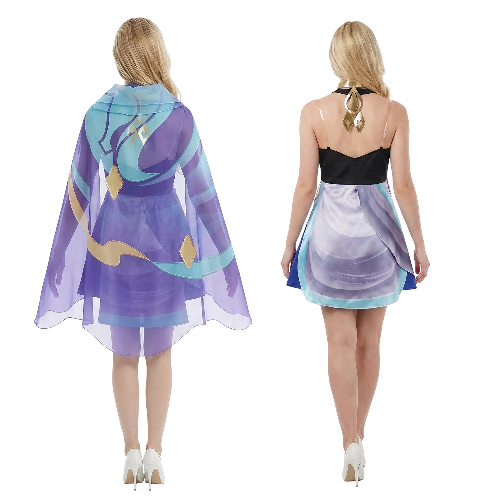 زي دوليا مع وشاح للرأس، أزياء  - مراجعة Anime Cosplay Dress For Women وسعره