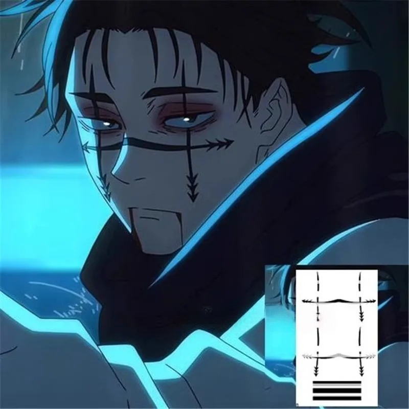 ملصقات وشم تشوسو، إكسسوارات تن - مراجعة Anime Cosplay Jujutsu Kaisen وسعره